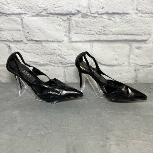 Schuh Black Patent Leather Stiletto Heels - Picture 1 of 6